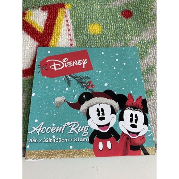 Disney Christmas Mickey Mouse With Scarf Accent Rug 20X32” Holiday Doormat NEW - Picture 3 of 8